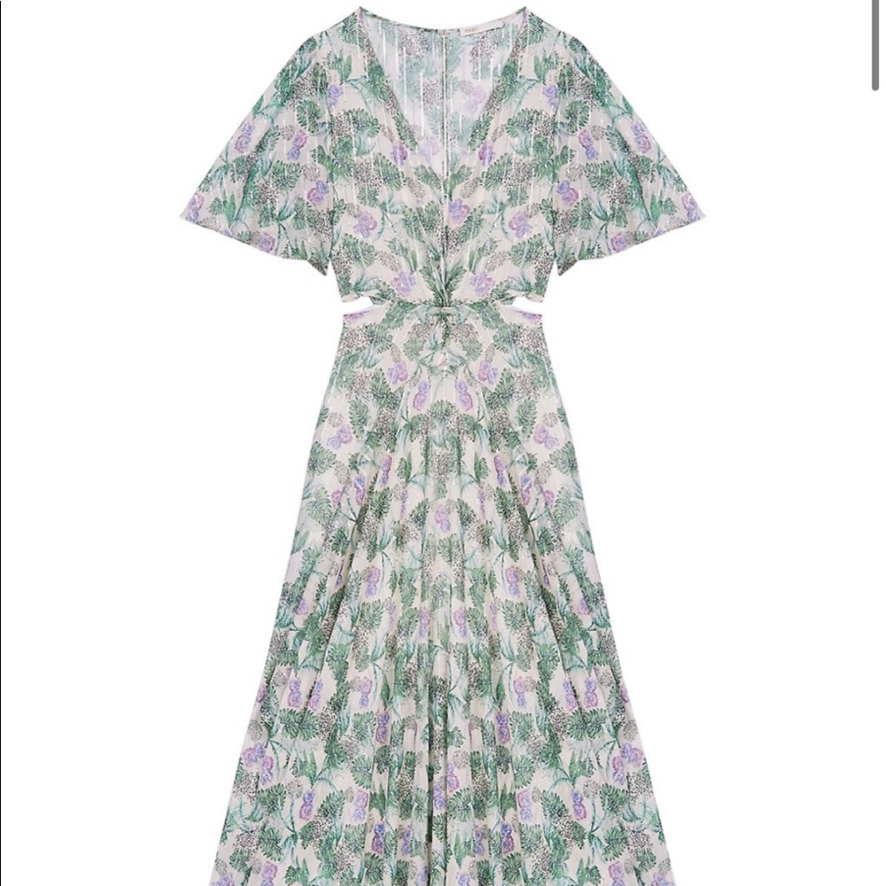 Maje Rochelle Scarf Print Midi Dress